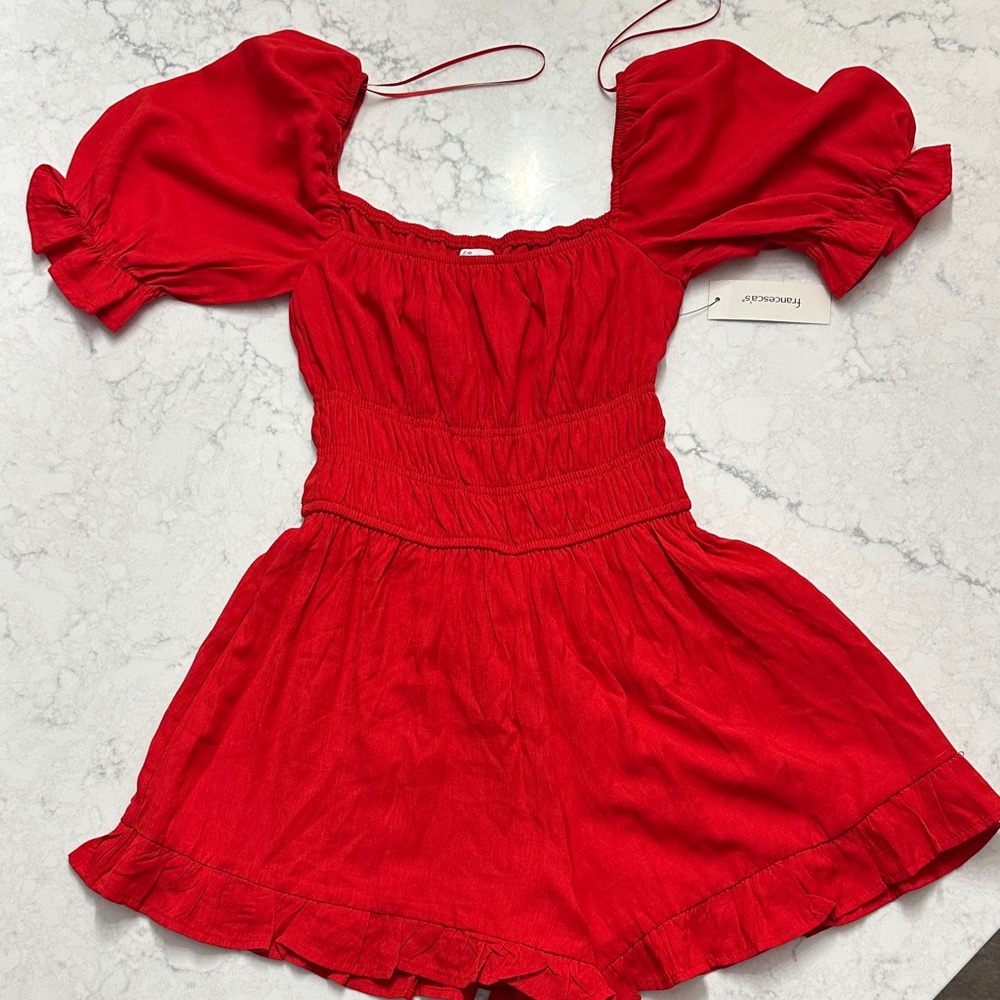 Red juniors Romper